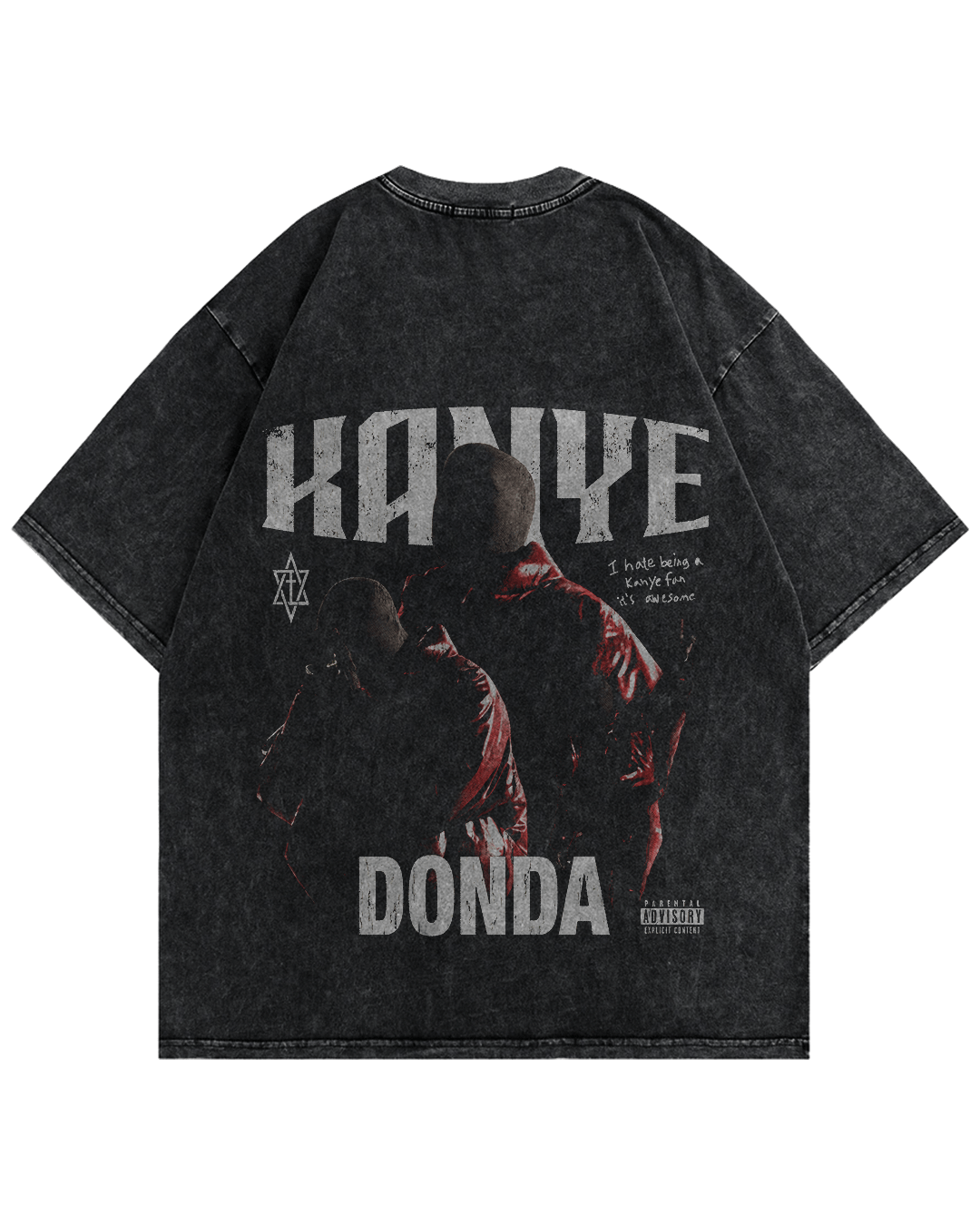 Donda Kanye West Acid Wash Oversized Tshirt Back View