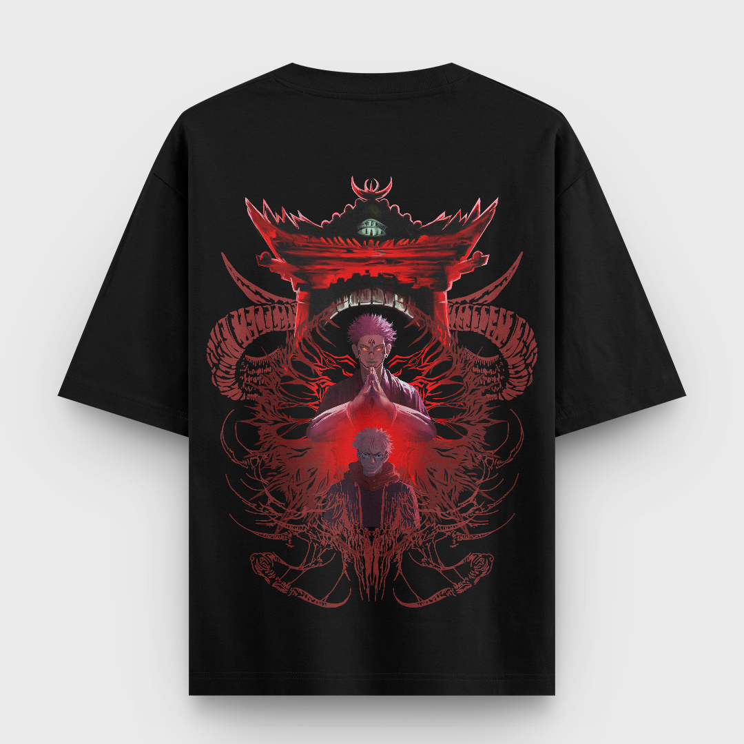 Ryomen Sukuna Tshirt, Back Side, Color Black