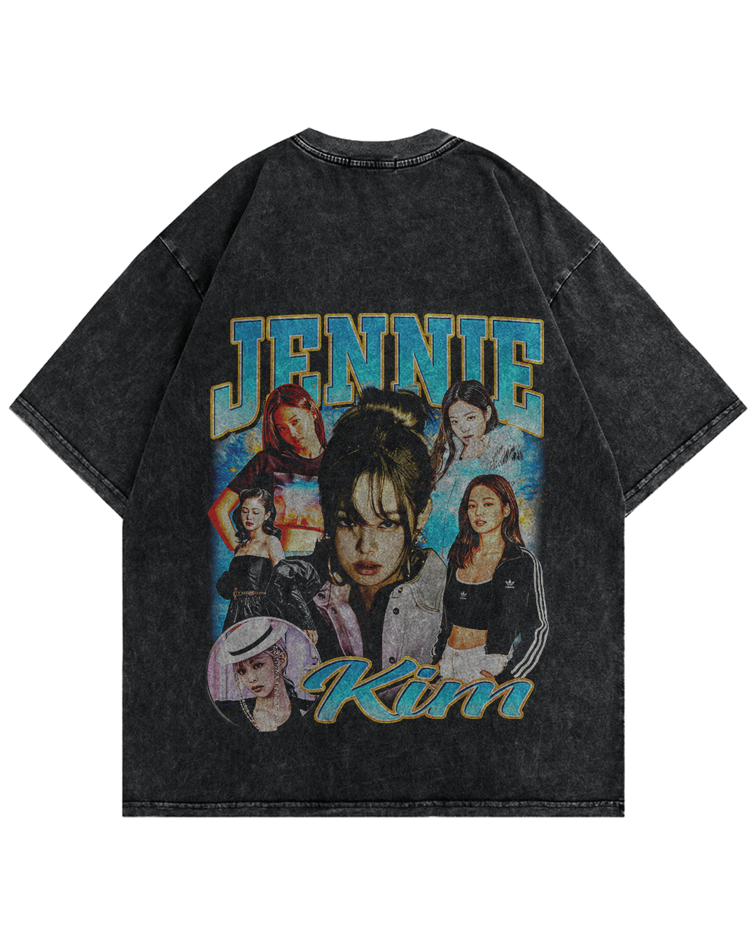 Jennie Kim Vintage Oversized Tshirt Back Side