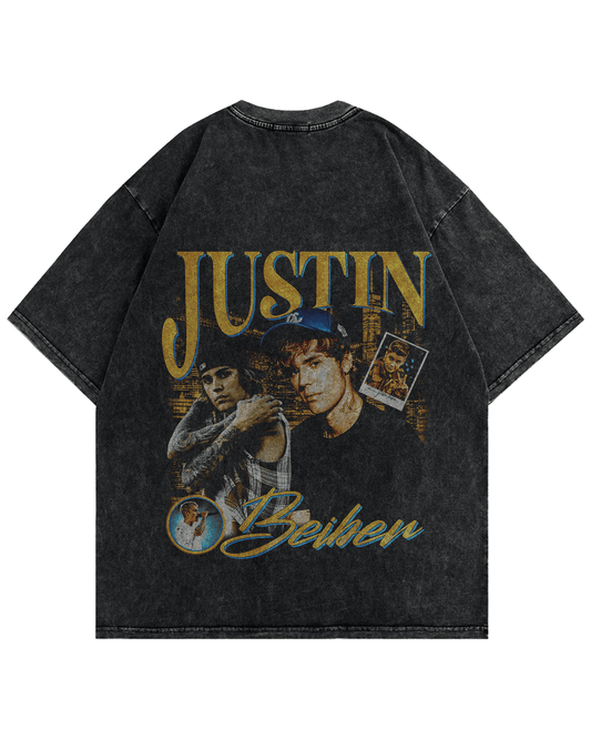 Justin Beiber Vintage Oversized Tshirt Back Side