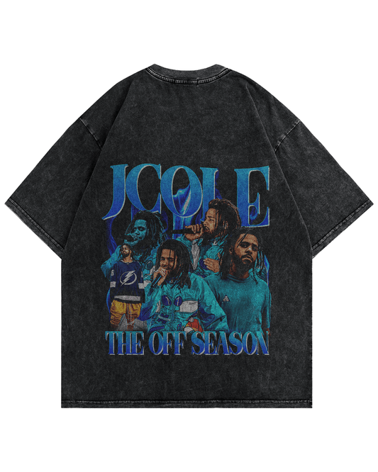 J Cole Vintage Oversized Tshirt Back Side