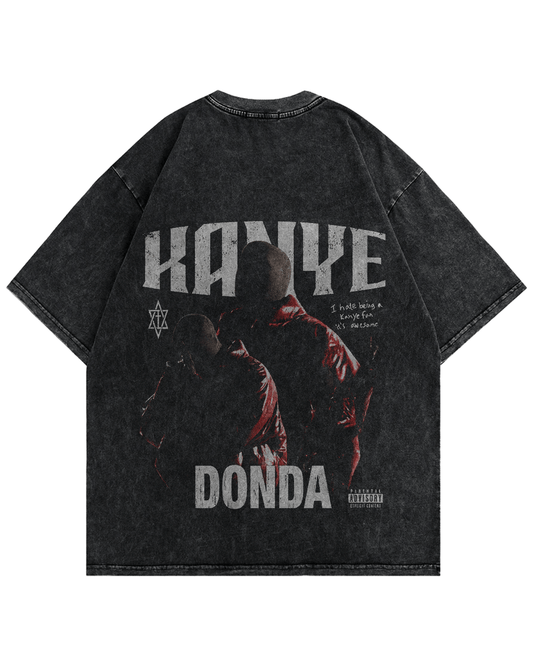 Donda Kanye West Acid Wash Oversized Tshirt Back View
