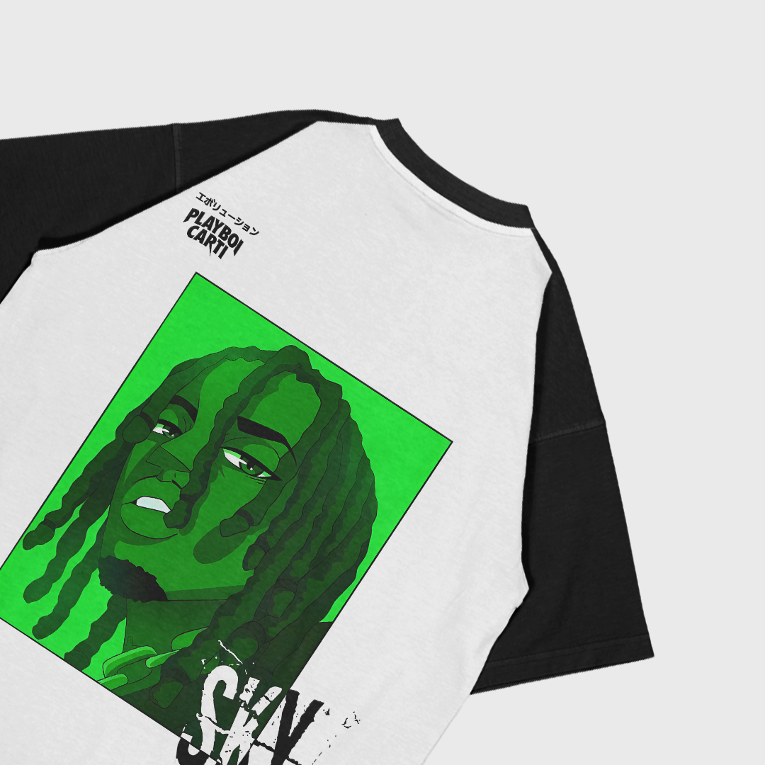 SKY-PLAYBOI CARTI OVERSIZED TSHIRT BLACK-WHITE