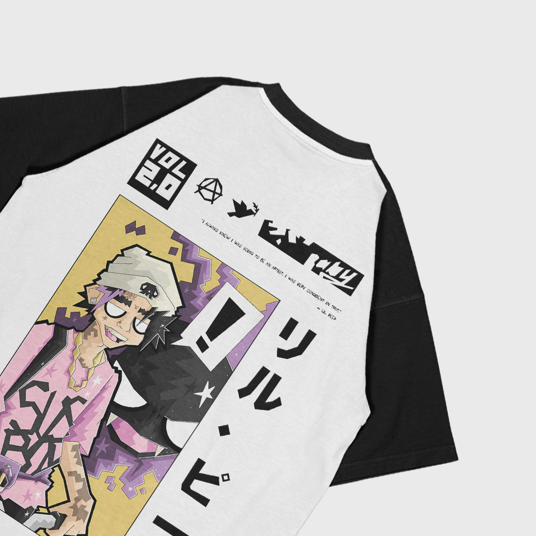 LIL PEEP OVERSIZED TSHIRT BLACK-WHITE