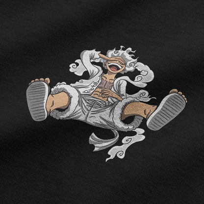 Monkey D Luffy Tshirt, Front Side Super Closeup, Color Black