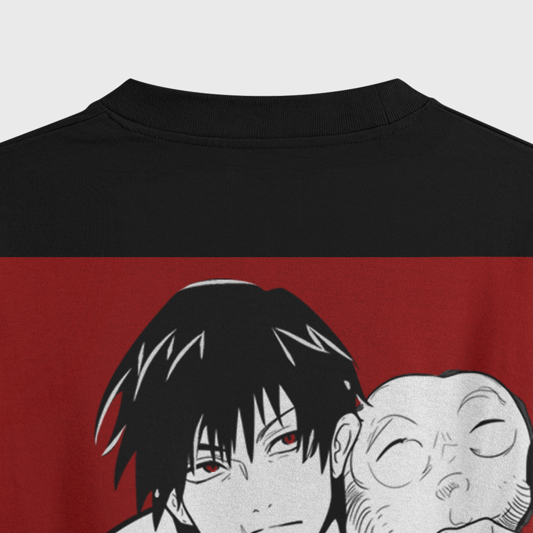 Toji Fushiguro Tshirt, Back Side Closeup, Color Black