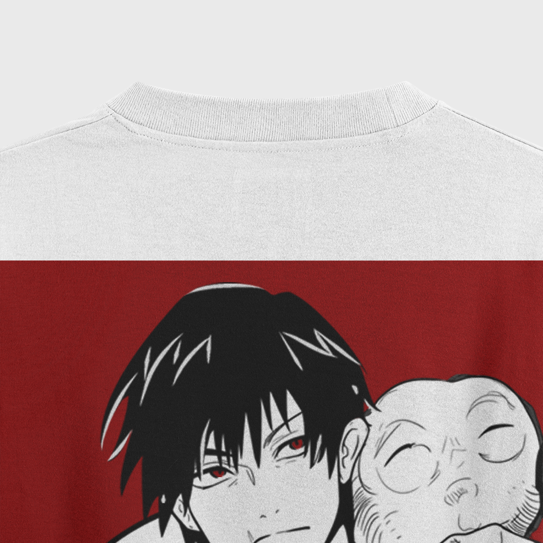 Toji Fushiguro Tshirt, Back Side Closeup, Color White